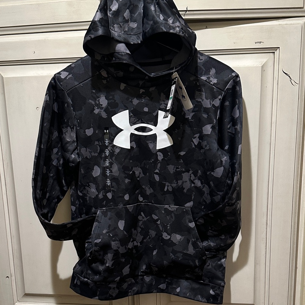 Under Armour Black and Gray Patterned Hoodie